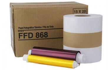 Conjunto Papel/Fita Fujifilm FFD868 – 860 10x15cm ou 430 15x20cm